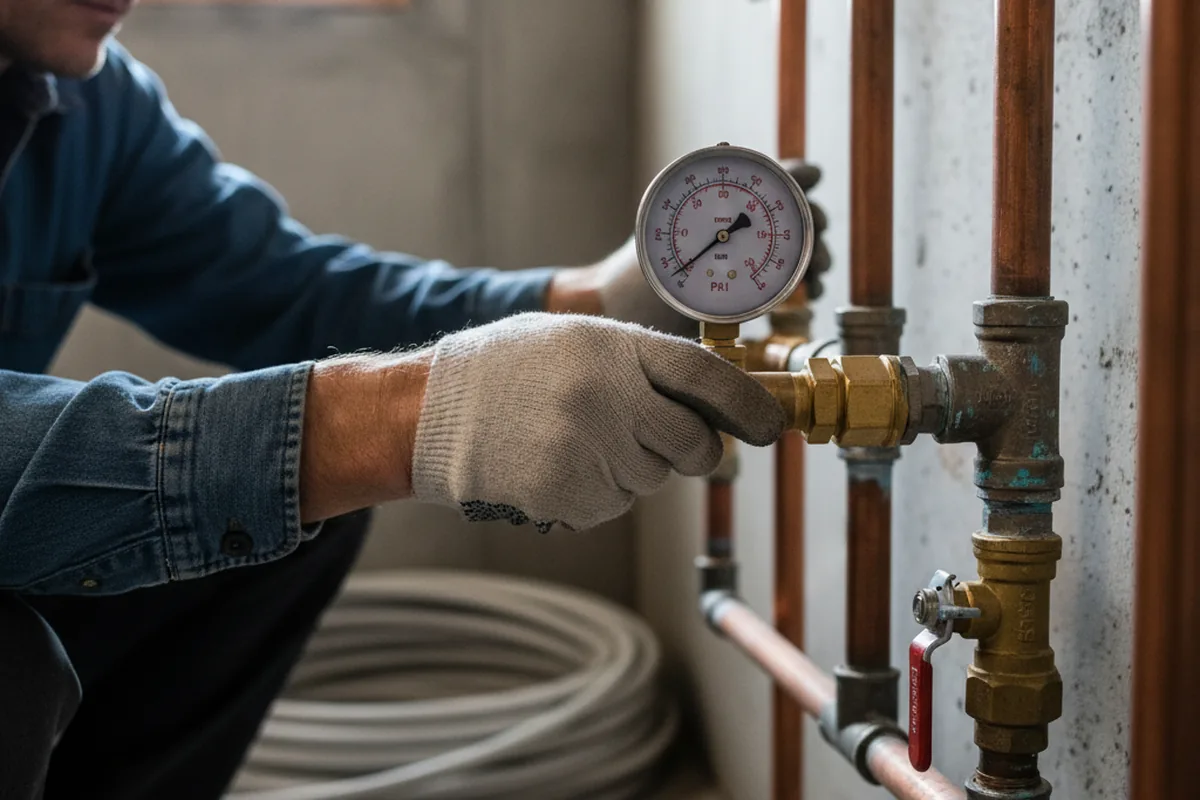 Pressure testing a repaired line during Water Line Repair in Eldorado